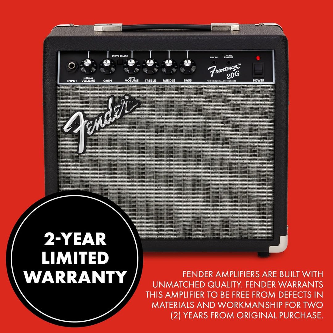 Fender Frontman 20G Gitarre Combo Verstärker - Geeignet für E-Gitarre, Schwarz 20G UK-Version, 20G U
