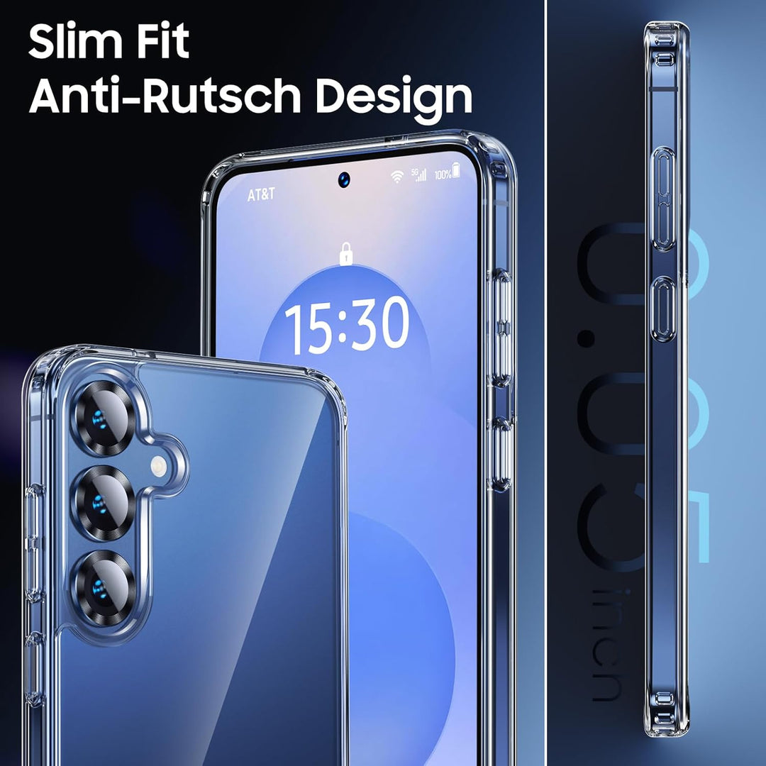 UniqueMe für Samsung Galaxy S25 Hülle - Handyhülle für Samsung S25 Case, 5 in 1 Set Rundumschutz Sch