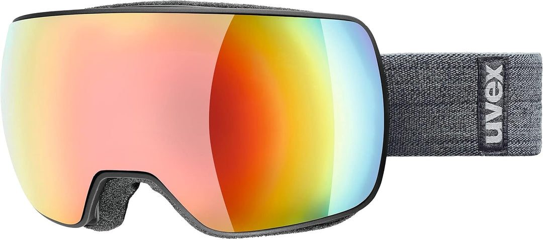 Uvex Unisex Compact Fm Skibrille (1er Pack) Einheitsgrösse black mat/rainbow-rose, Einheitsgrösse bl