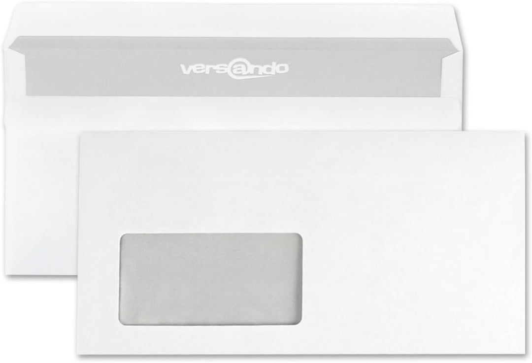 versando 3.000 Briefumschläge DIN lang mit Fenster mF selbstklebend sk Fensterbriefumschläge 22 x 11