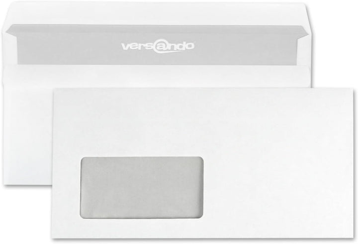 versando 3.000 Briefumschläge DIN lang mit Fenster mF selbstklebend sk Fensterbriefumschläge 22 x 11