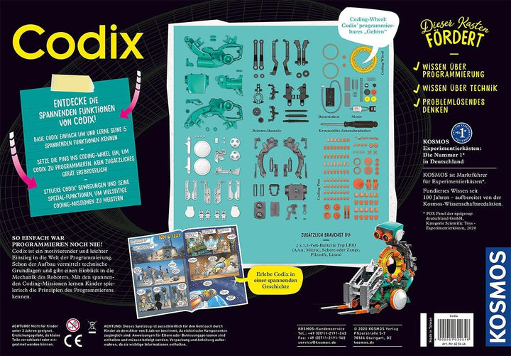 Kosmos 620646 Codix-Dein mechanischer Coding Roboter Spielzeug, Experimentierkasten Codix Edition