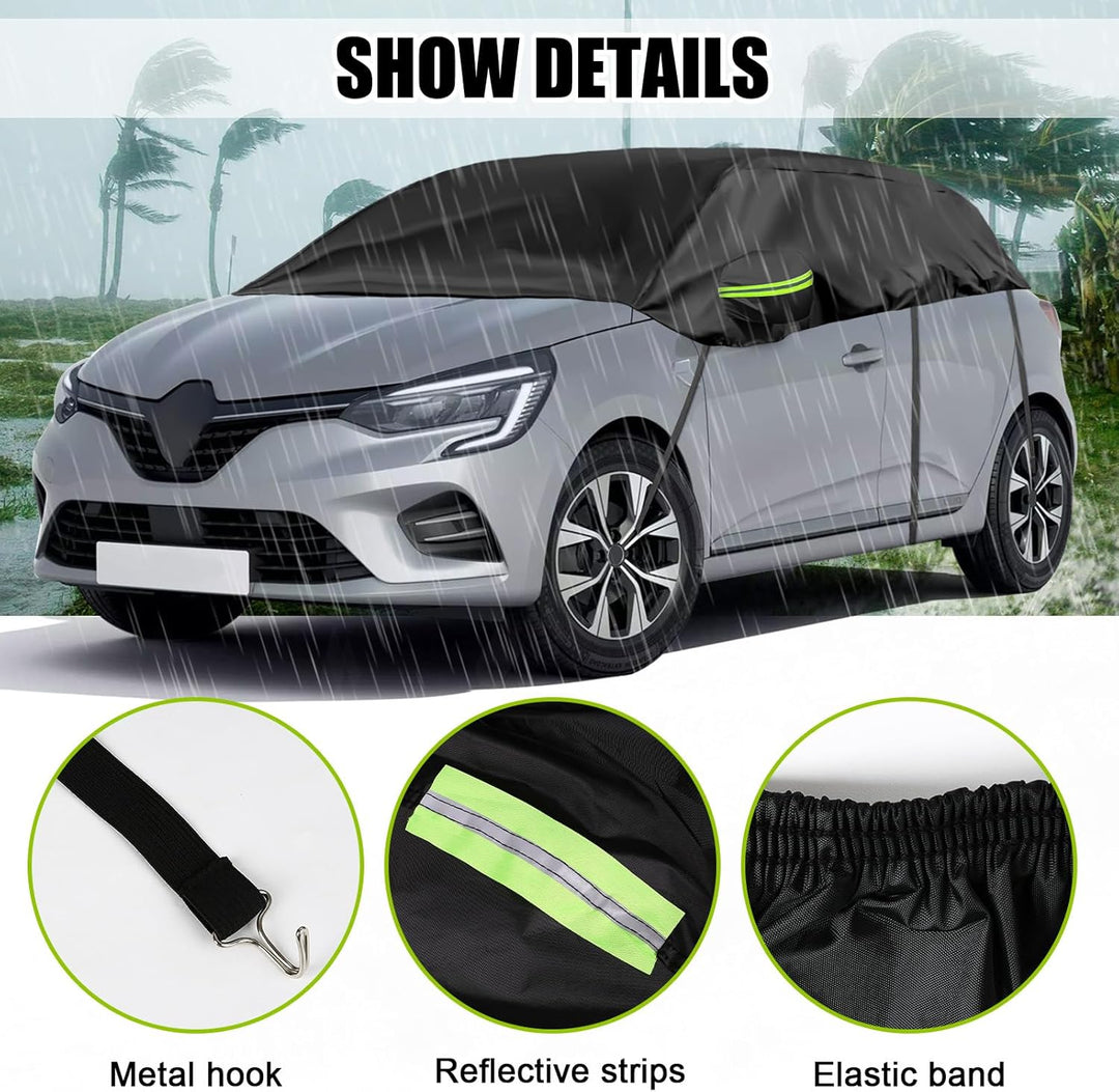 Opaltool Halbgarage für Hatchback 2005-2023 Renault Clio, Schwarz Massgeschneidertes Autogarage Soft