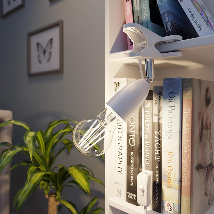 ledscom.de Klemmstrahler LIK, weiss matt, 1x E27 max. 60W, 3 Stk. 3 Stück (1er Pack) Weiss Matt / Oh