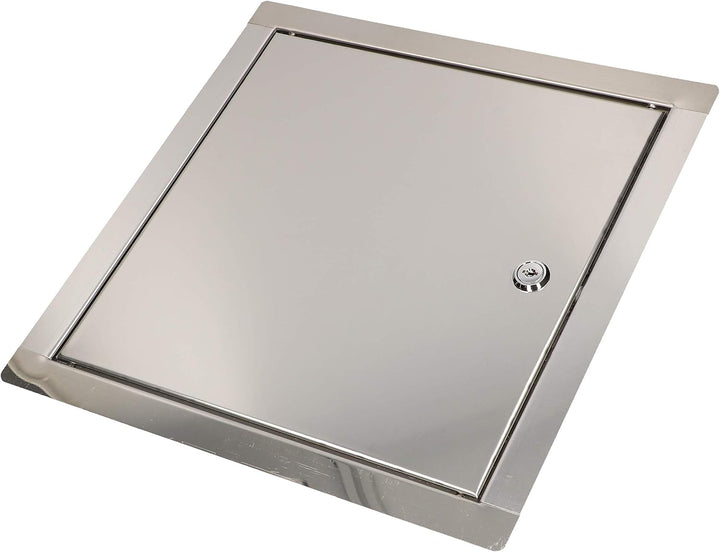 KOTARBAU® Revisionsklappe Grösse 40x40cm mit Schlüssel Edelstahl Silber für Revisionsschächte, 40x40