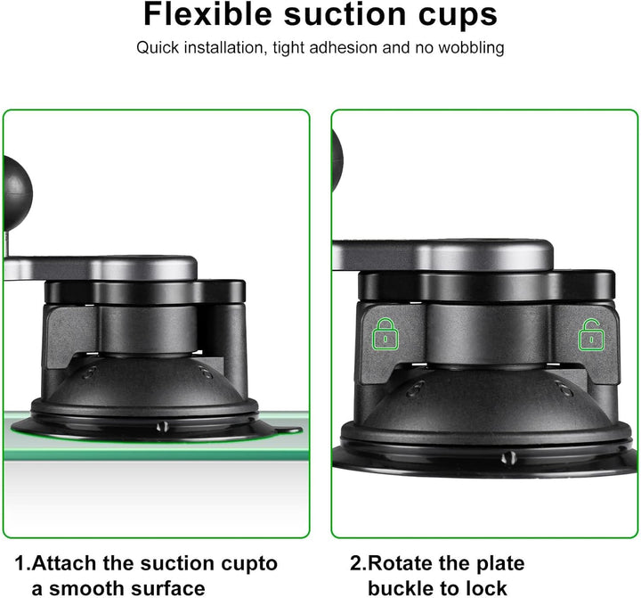 FANAUE Twist Lock Saugnapf Basis mit 1-Zoll-Kugel-Adapter kompatibel mit RAM Mount B Grösse Doppelso