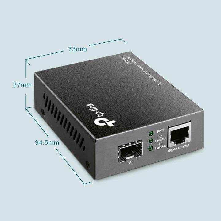 TP-Link Gigabit SFP Media Converter, Complies with IEEE 802.3ab and IEEE 802.3z, FX Port Supports Ho