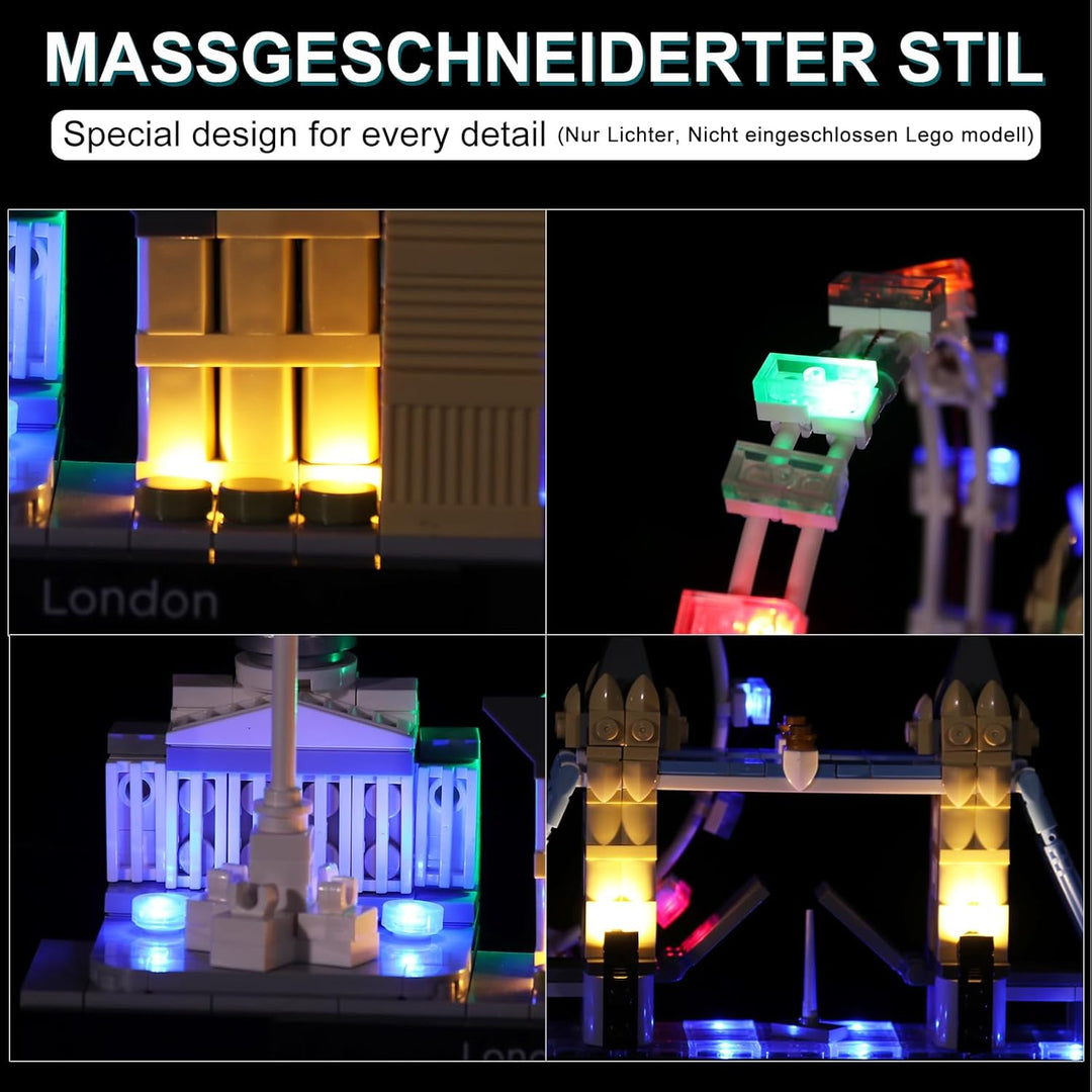 cooldac LED Licht Kit für Lego 21034 Architecture London Skyline Collection, LED Beleuchtungsset Kom