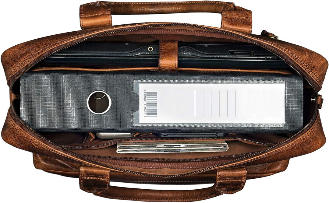 STILORD 'Leander' Umhängetasche Leder Gross Arbeitstasche Aktentasche Business Herren und Damen 15.6