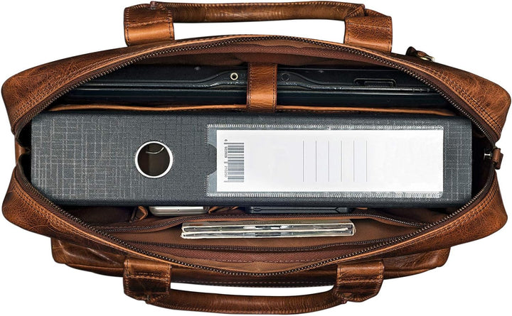 STILORD 'Leander' Umhängetasche Leder Gross Arbeitstasche Aktentasche Business Herren und Damen 15.6