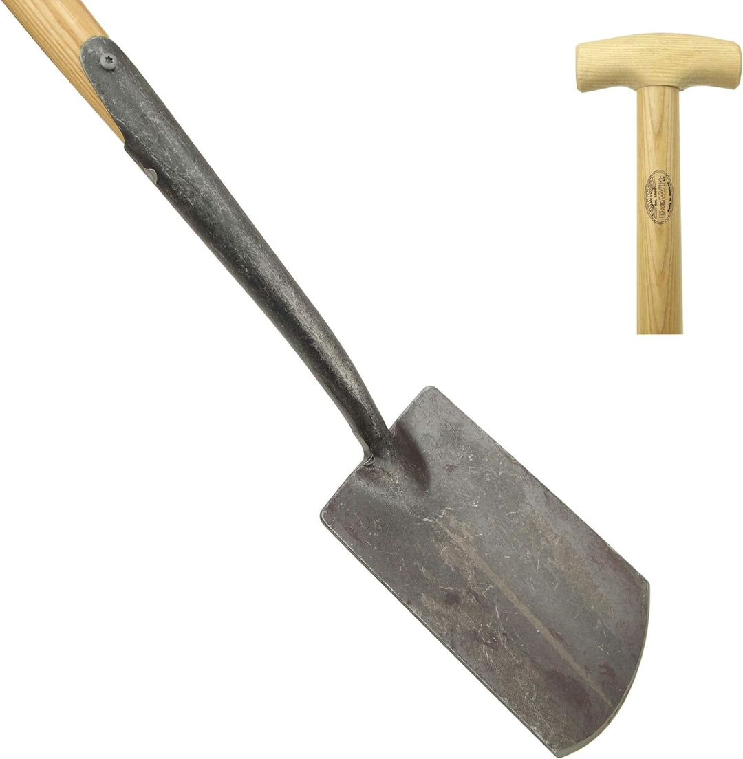 DeWit Garten-Spaten mit praktischem T-Griff 114 cm I Premium Garten-Zubehör für sandigen bis steinig