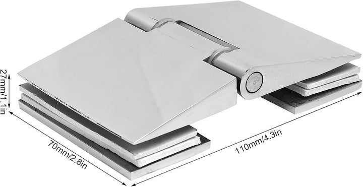 Glastürscharnier, Abgeschrägte Doppelseitige Duschtürscharniere Edelstahl Schwerlast-Glastür-Schrank