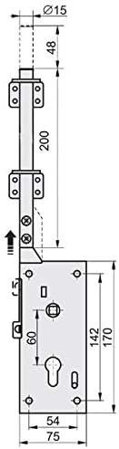 KOTARBAU® Garagenschloss mit Tortreibriegel 200mm für Garagentore oder als Zusatzschloss Silber