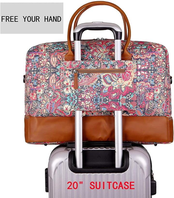 Travel Duffel Weekender Reisetasche Handgepäck Wochenendtasche mit Schuhfach für Damen HB-10 (HS), H