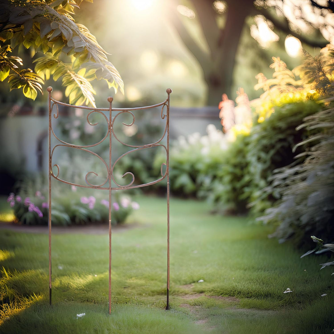 Rankgitter Rankhilfe Staudenhalter Strauchhalter halbrund Rankgerüst Metall Eisen Rost Deko Staudenh