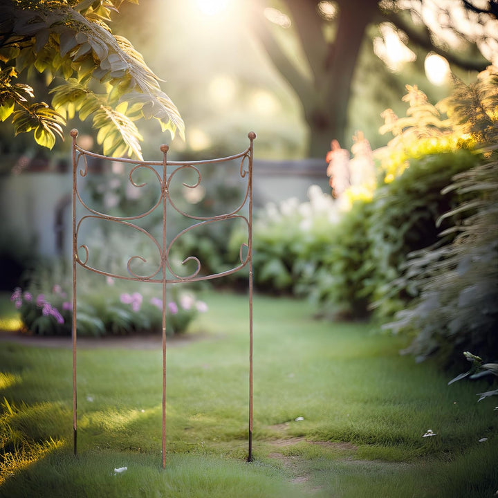 Rankgitter Rankhilfe Staudenhalter Strauchhalter halbrund Rankgerüst Metall Eisen Rost Deko Staudenh