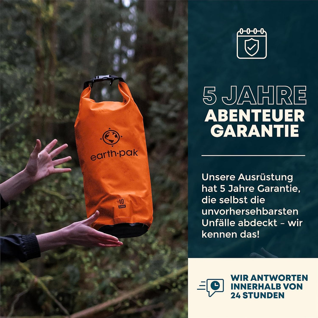 Earth Pak – Wasserdichter Packsack mit Schultergurt und wasserfester Handyhülle – Ideale Rolltop Tas