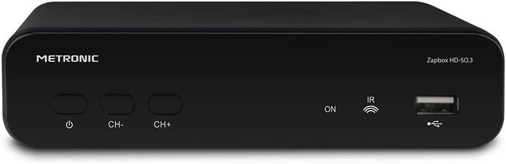 Metronic TNT Zapbox HD-So.3 Decoder mit USB-Port, Schwarz Einfacher TNT-Tuner, Einfacher TNT-Tuner