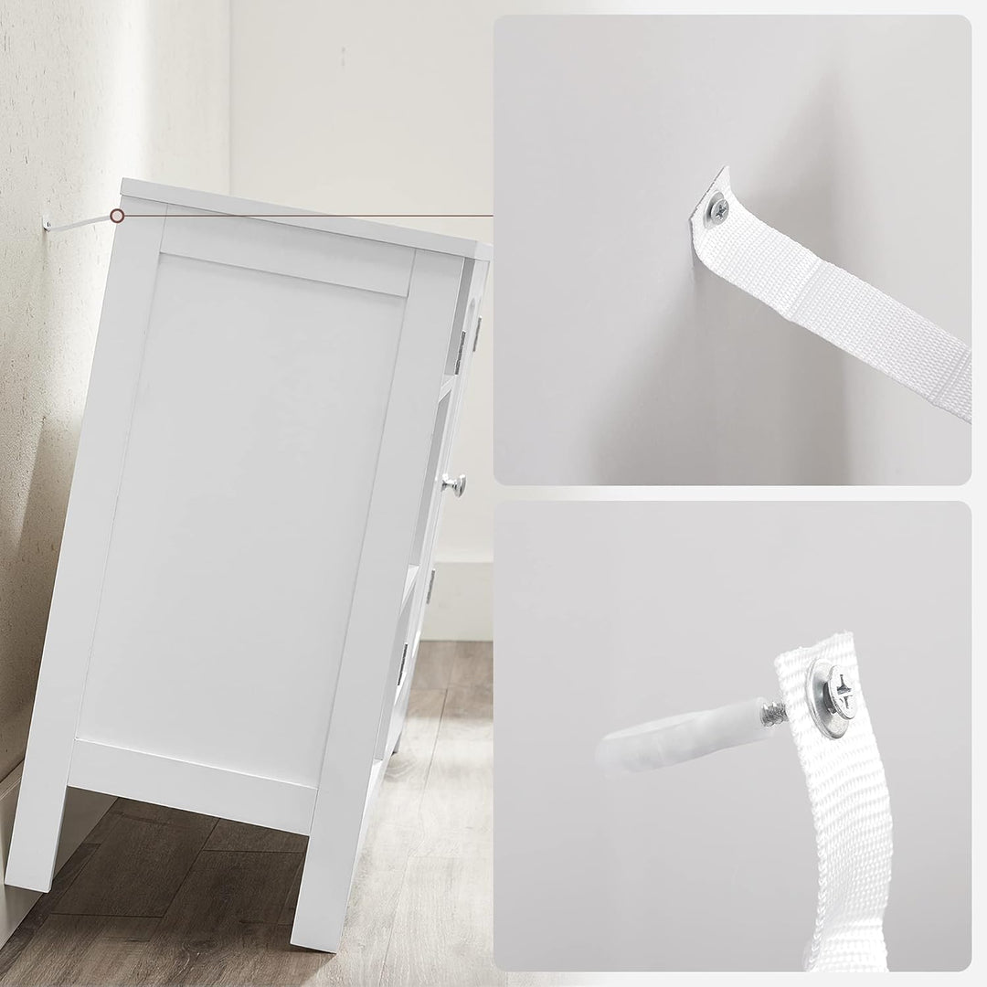 VASAGLE Waschbeckenunterschrank, Unterschrank, Badezimmerschrank, extra lang, 30 x 90 x 60 cm, 2 Tür