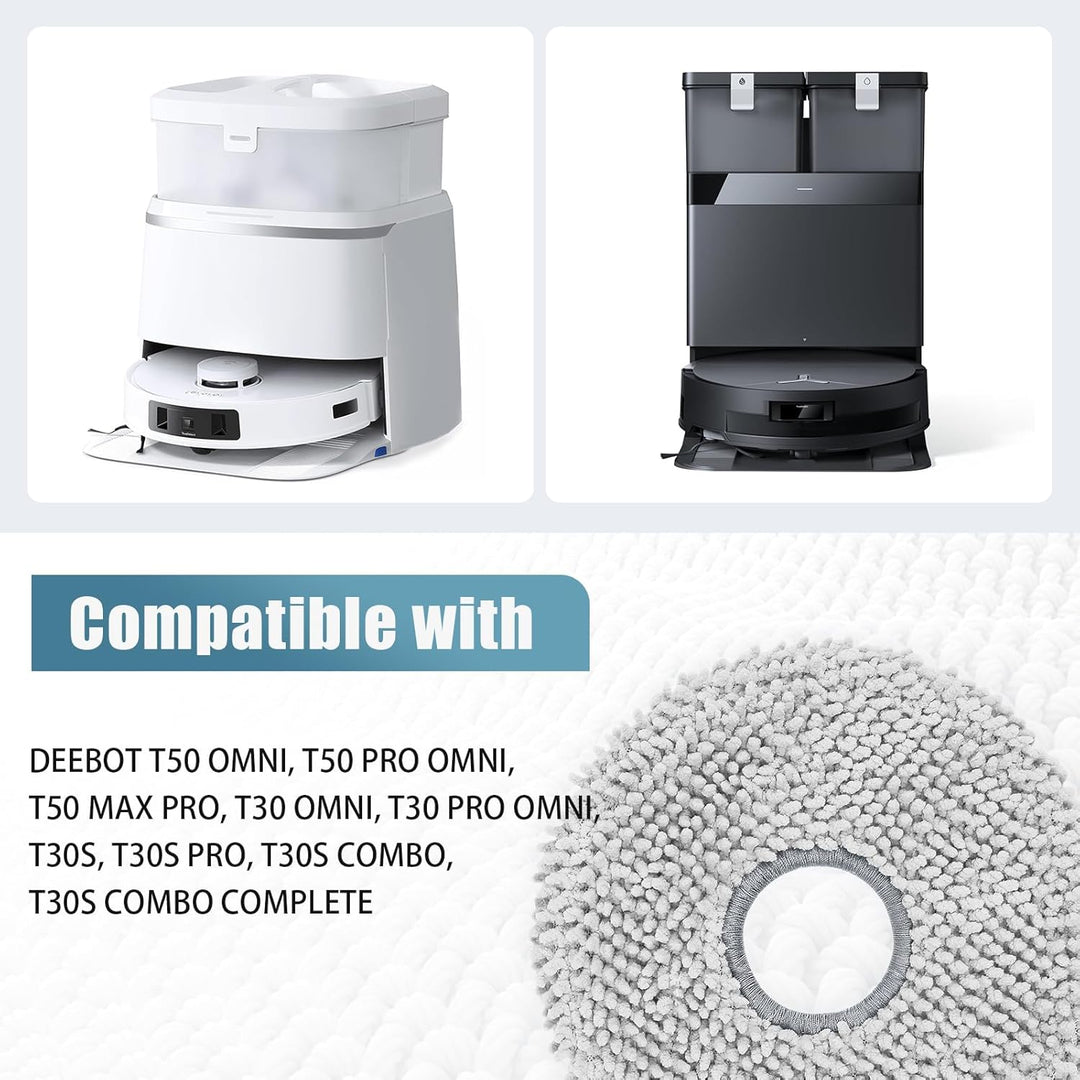 8 Stück Wischtücher Ersatzteile für ECOVACS DEEBOT T30 Pro Omni/T30 OMNI/T30S/T30 Pro/T30S Combo Com