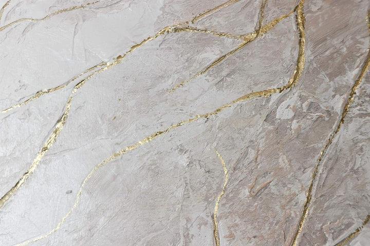 YS-Art Abstrakt Acryl Gemälde auf Leinwand mit Rahmen goldener Marmor handgemalt Wandbilder Wohnzimm