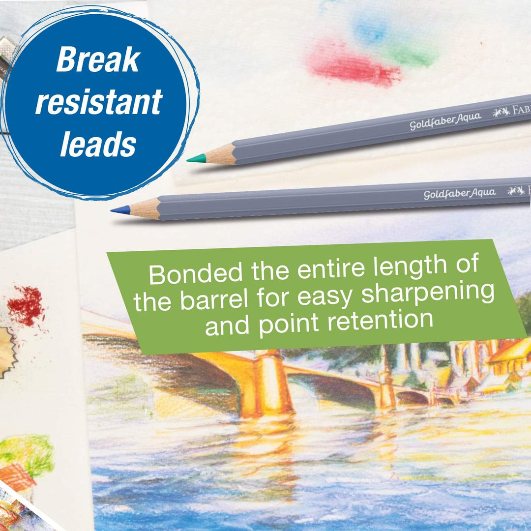 Faber-Castell 114639 - Aquarellstift Aqua Goldfaber, 3,3 mm Mine, 36 Stück im Geschenketui