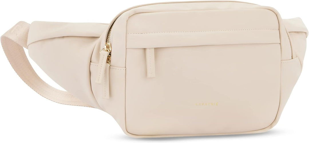 Expatrié Bauchtasche Damen Beige - Justine - Brusttasche für Reise, Festival & Sport - Stylische Bum