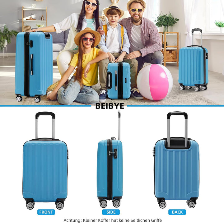 BEIBYE TSA-Schloss 2080 Hangepäck Zwillingsrollen neu Reisekoffer Koffer Trolley Hartschale Set-XL-L