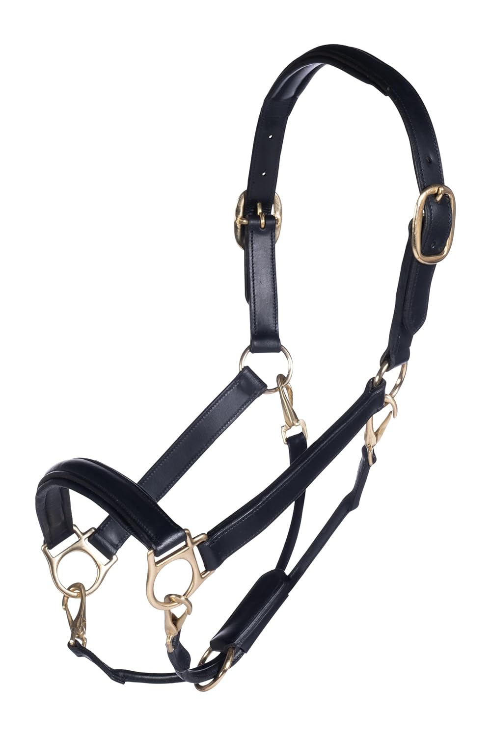HKM Lederhalfter -Gold- Halfter 9100 Schwarz Pony