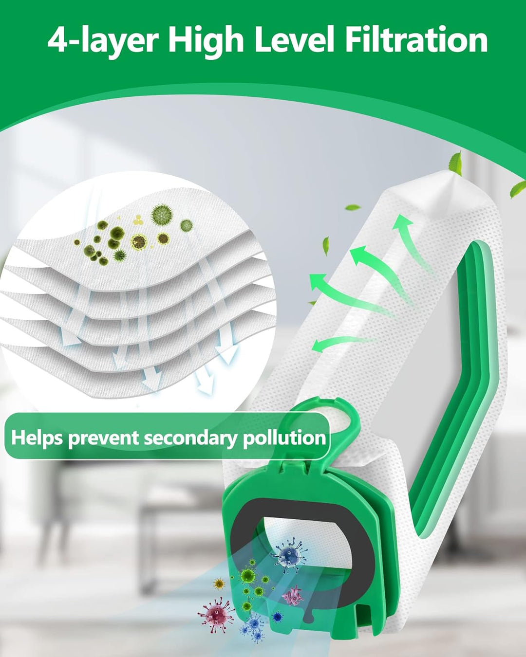 ROMIVO 12 StĂźck Staubsaugerbeutel kompatibel mit Vorwerk Kobold VB100 FP100 VB 100 FP 100, Premium F