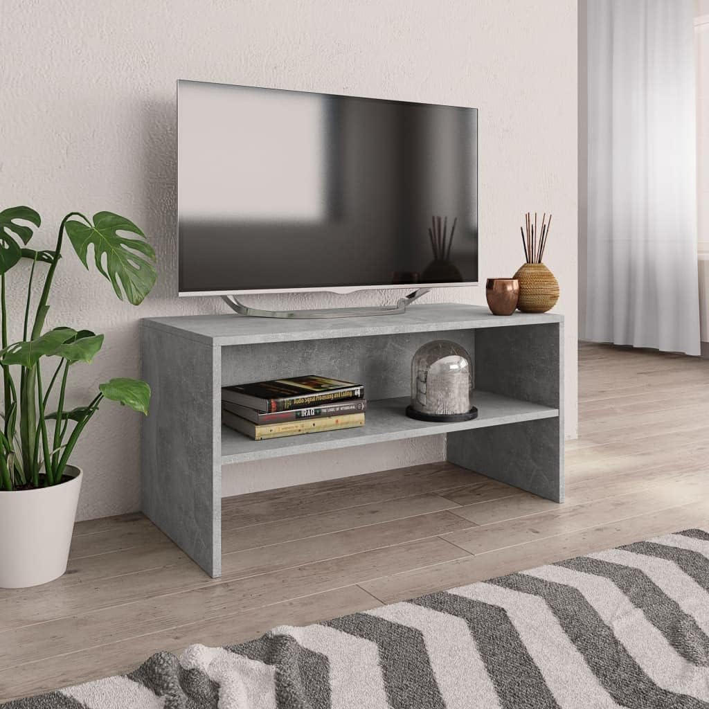homiuse TV-Schrank Betongrau 80x40x40 cm Holzwerkstoff TV Board Fernsehschrank Fernsehtisch TV Lowbo