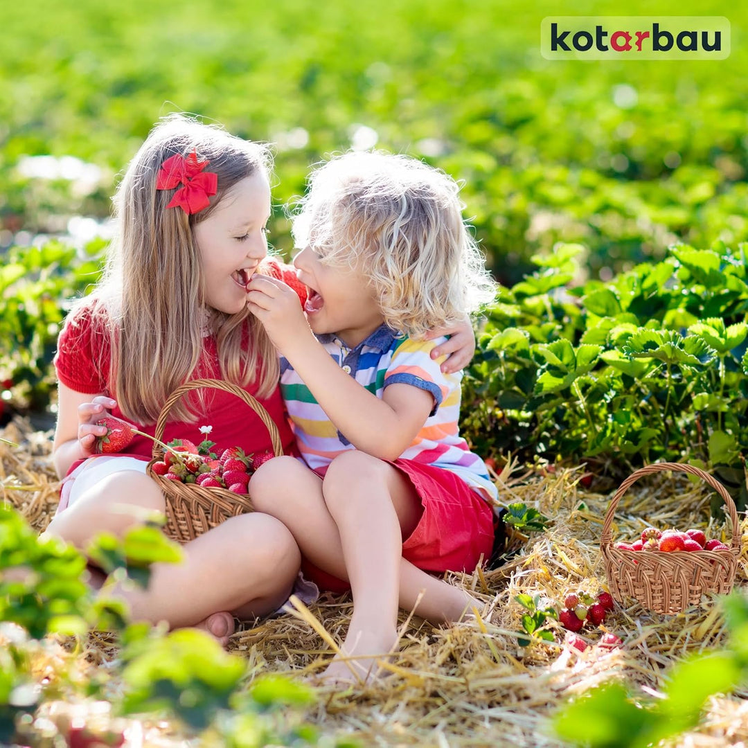 KOTARBAU® Weidenkorb mit Henkel Kinder Osterkorb mit Henkel Klein Rund 230 x 200 mm Osterkorb Weide