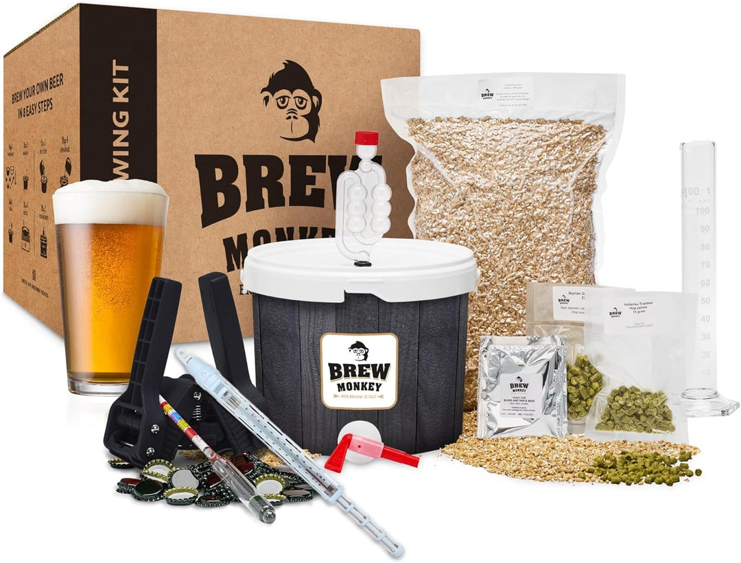 Brew Monkey® Bierbrauset IPA | Komplett Set 5 Liter Bier | 5,7% Vol. | Bier Brauen in der Küche | Bi