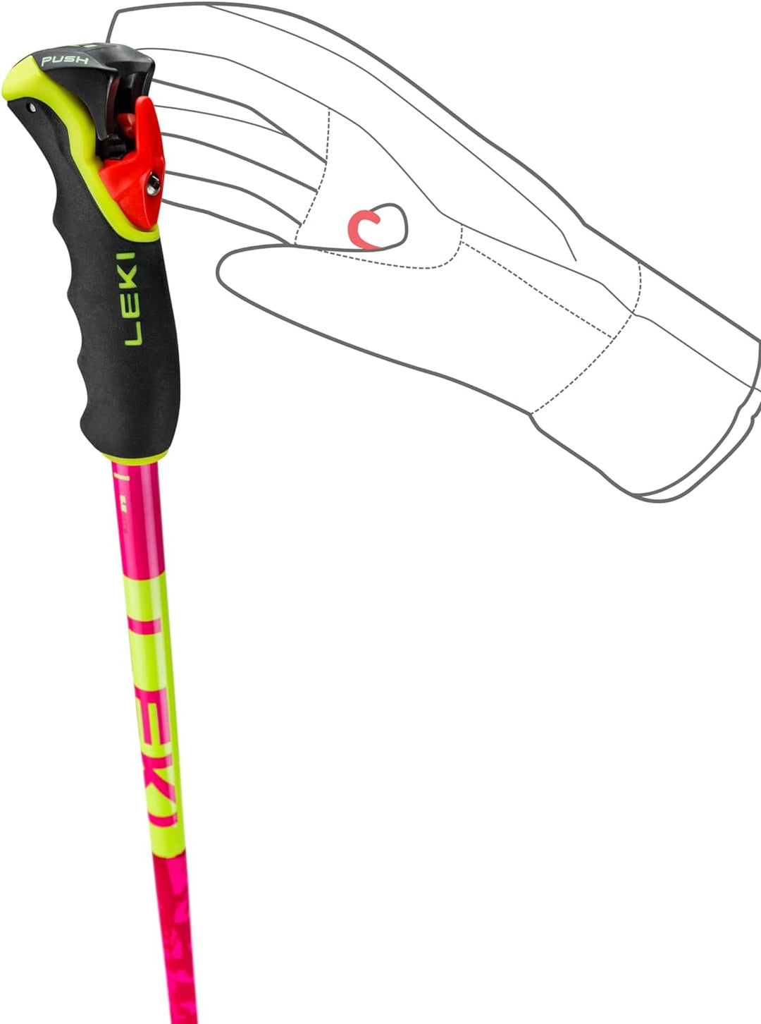 LEKI Spitfire Vario 3D Skistöcke neonmagenta-neonyellow-berry 110-140cm, neonmagenta-neonyellow-berr