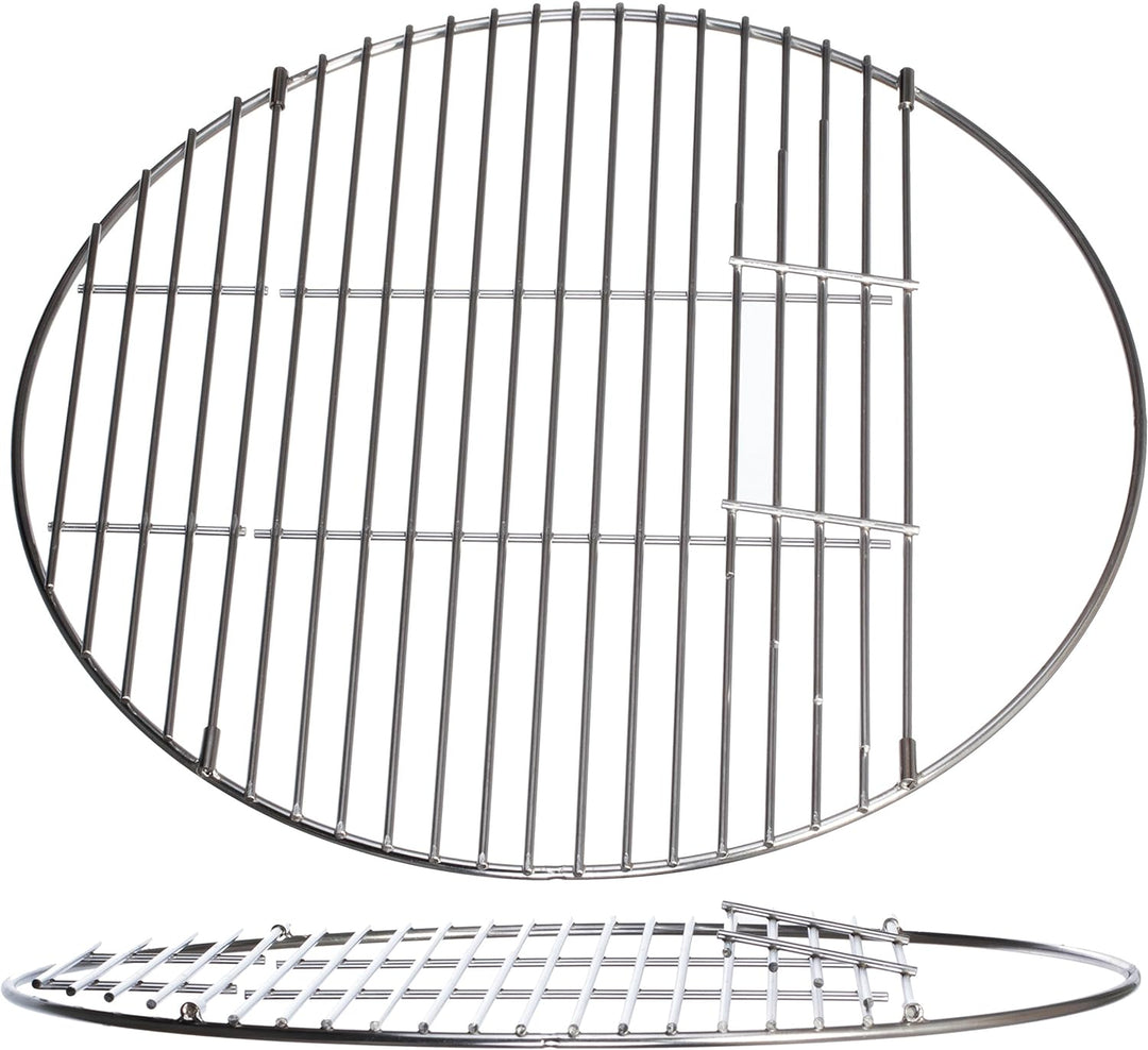 Grillrost Edelstahl Rostauflage klappbar Rostfrei von Brandsseller Rund Ø 54,5 cm für Weber 57 cm ge
