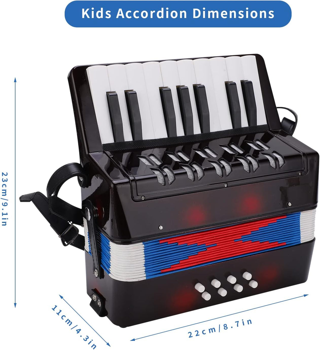 Kinder-Akkordeon, 17 Tasten, 8 Basskn?pfe, Mini-Akkordeon-Instrument, Spielzeug-Akkordeon-Musikinstr