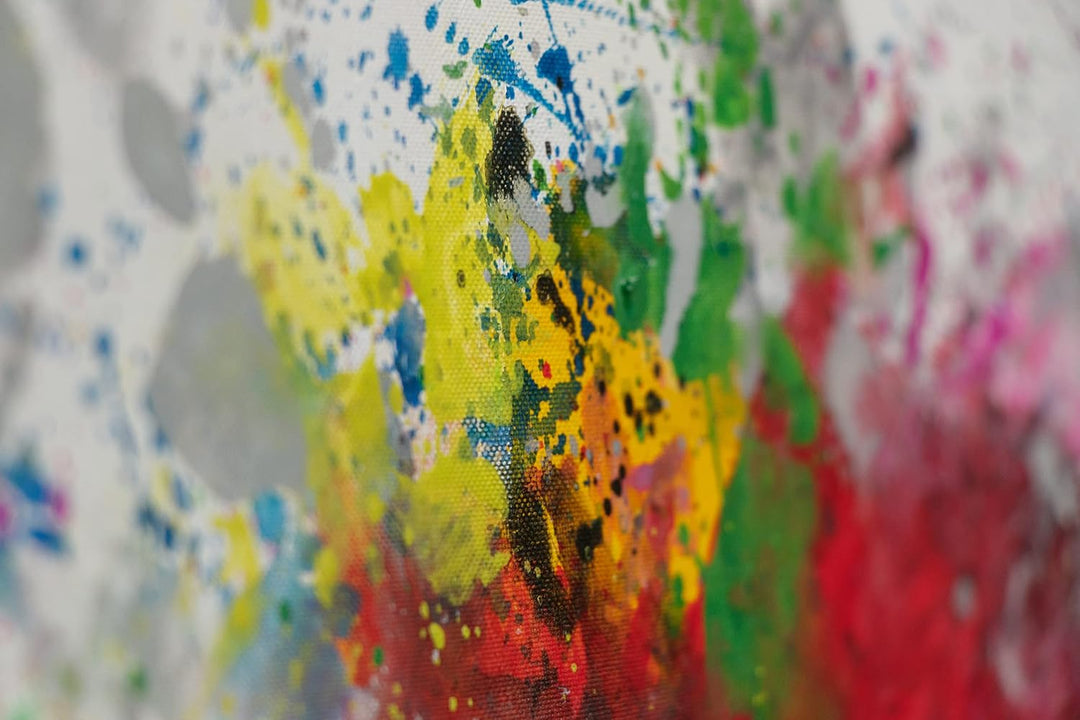 YS-Art Abstrakt Design Acryl Gemälde auf Leinwand bunter Wald handgemalt Wandbilder Wohnzimmer moder