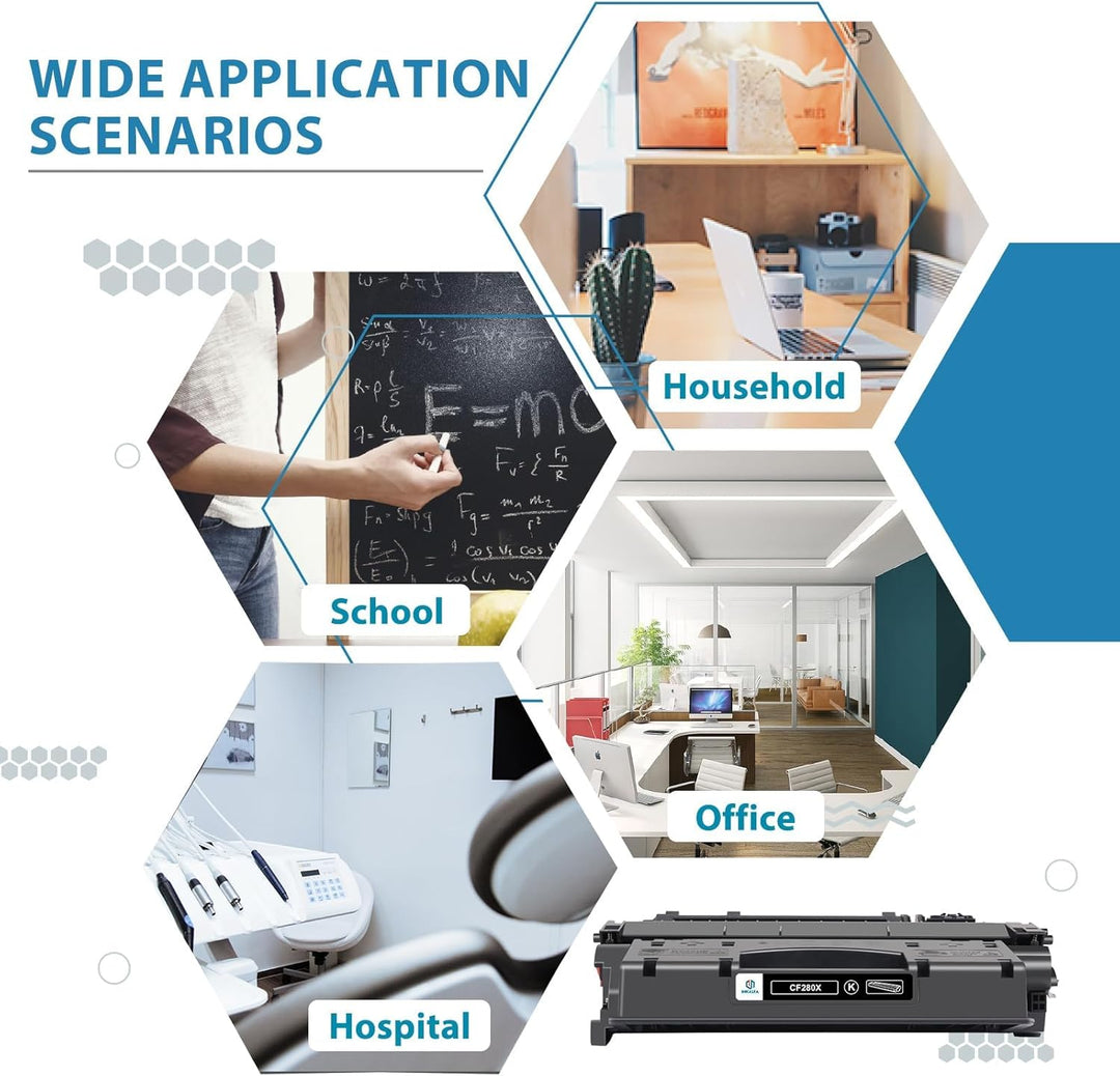 inkalfa Kompatibel für HP 80X CF280X 80A CF280A Toner Laserjet Pro 400 M401a M401dn M401n M401dw M40