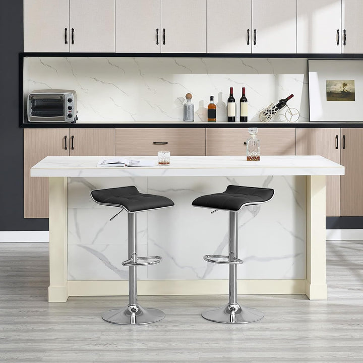 WOLTU BH28sz-1 1X Barhocker 1er Set Barstuhl Tresenhocker, aus hochwertigem Kunstleder, verchromter