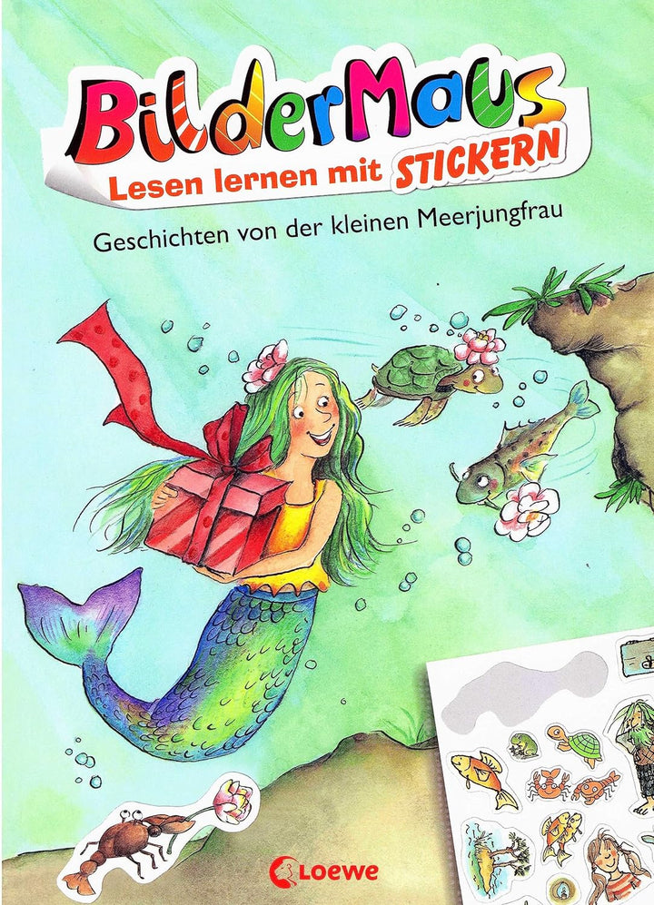 Atlanta Kinderwecker Ohne Ticken für Mädchen mit Lesebuch Meerjungfrau - 1953/6 Bum