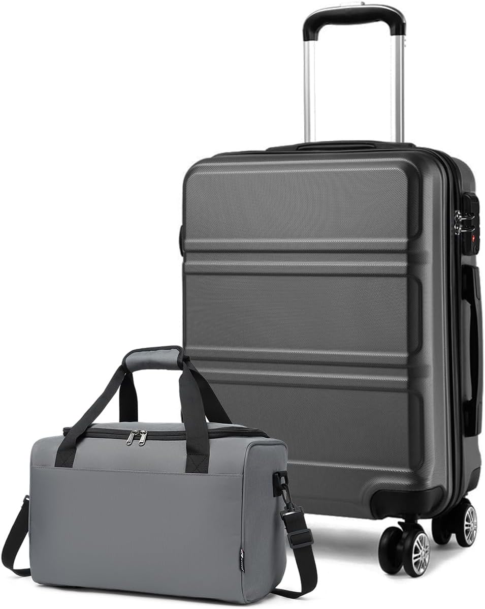KONO Mittelgross Reisekoffer Set Gepäcksets 2 Teilig, 65cm Mitte Trolley Koffer mit Ryanair Reisetas