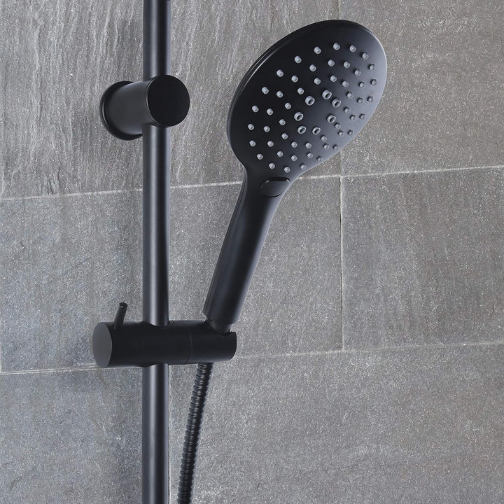 Cornat Brausegarnitur "Noir" - Black Edition - Handbrause 125 mm - 3 Strahlarten: Normal- & Sprühstr