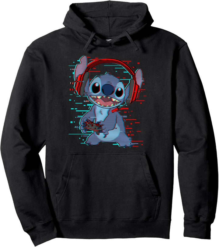 Disney Lilo & Stitch Gamer Glitch Headset and Controller Pullover Hoodie