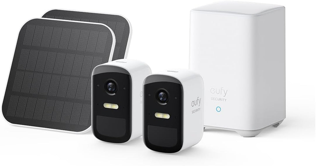 eufy Security eufyCam 2C 2-Kamera-Set, Solarpanel, Überwachungskamera Aussen Solar, Kabelloses Überw