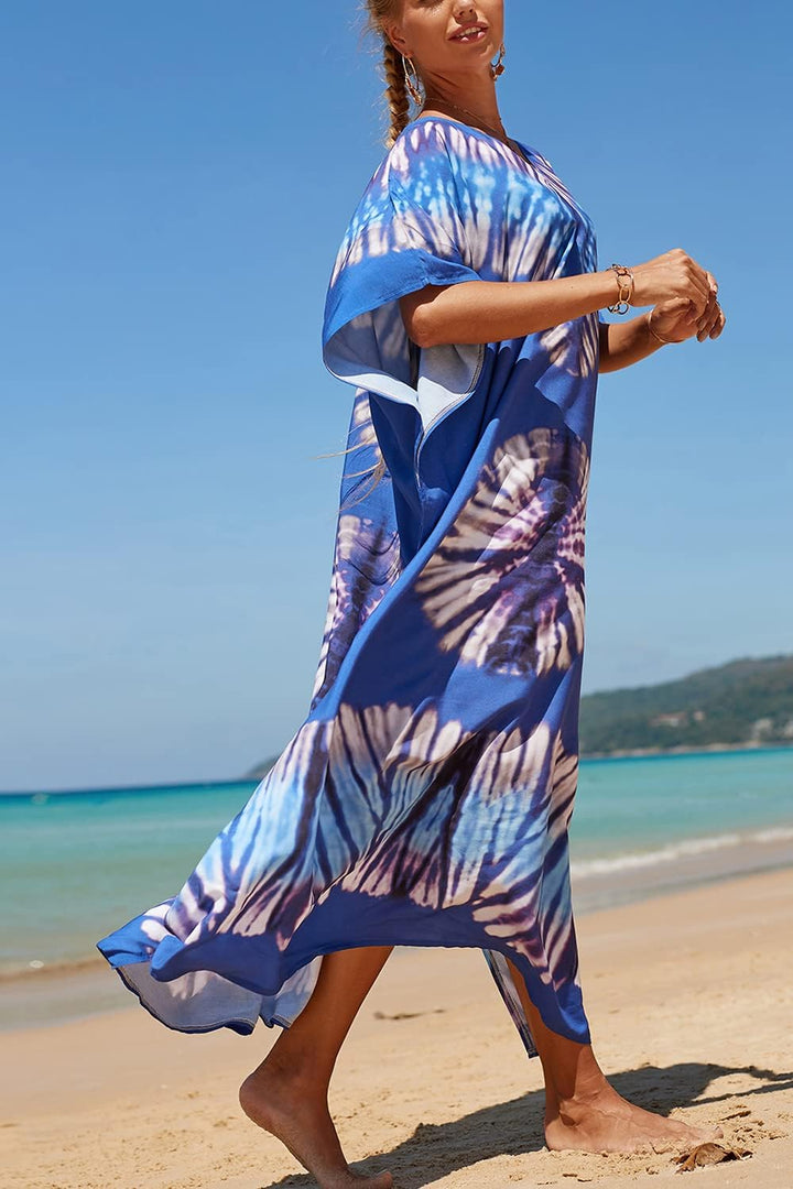 YouKD Damen Lang Kaftan Bohemian Beach Badeanzug Cover Up Kleid Plus Size Robe