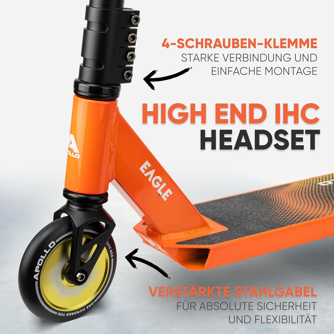 Apollo Stunt Scooter - Eagle, eloxierter Profi Stuntroller, Kinder Scooter mit ABEC 9 Kugellagern, 1