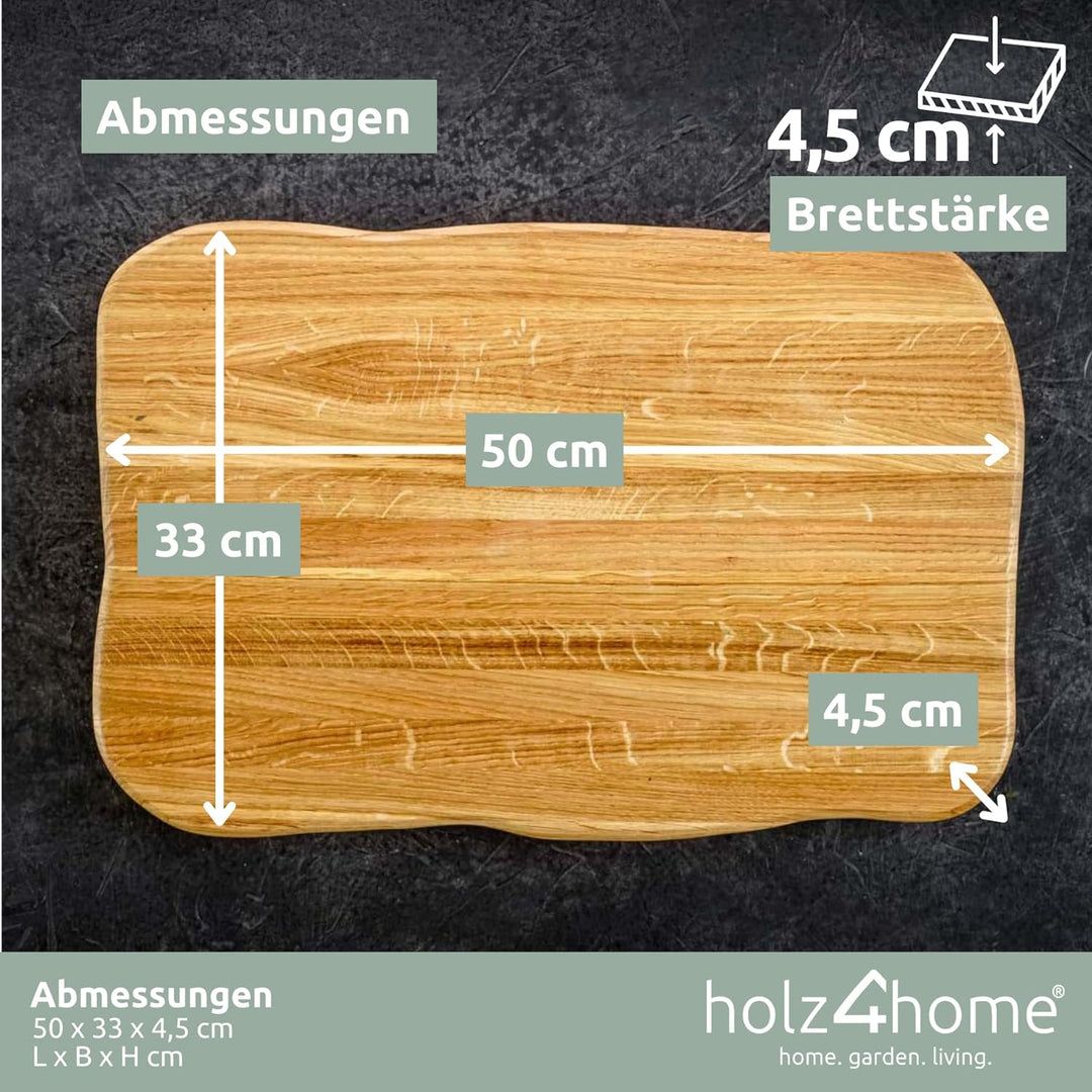 La Madera Schneidebrett Premium aus Eiche hell | Schneidebrett | Küchenbrett von holz4home®