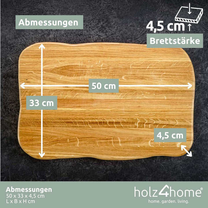 La Madera Schneidebrett Premium aus Eiche hell | Schneidebrett | Küchenbrett von holz4home®