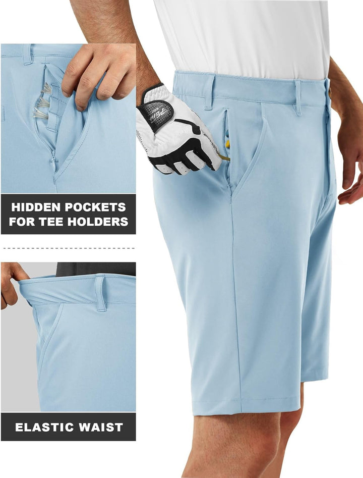 33,000ft Herren Golf Shorts Stretch Kurze Golfhosen Leichte Schnelltrocknende 11" Bermuda Shorts Kur