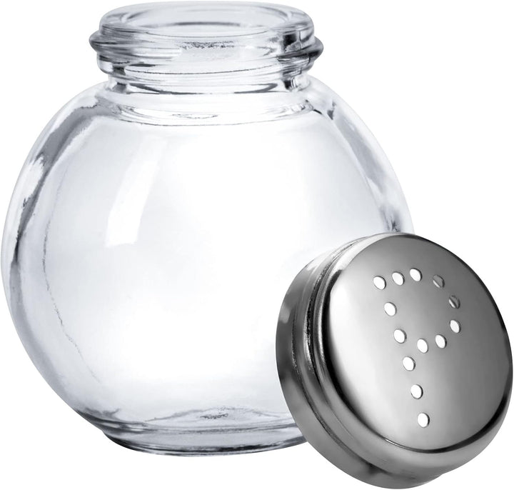 Westmark Pfefferstreuer, 12 Stück, Fassungsvermögen: je 50 ml, Glas/Edelstahl, Roma, Silber/Transpar